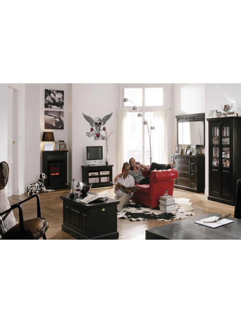 Sticker mural tête de mort et roses, avec écriture -love et death - 50x70 cm Multicolore - Kiabi