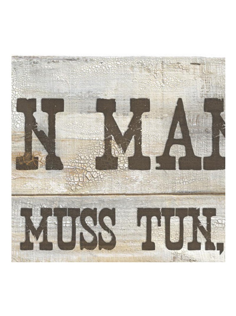 Sticker mural texte -Ein Mann muss...- 50x70 cm Multicolore - Kiabi