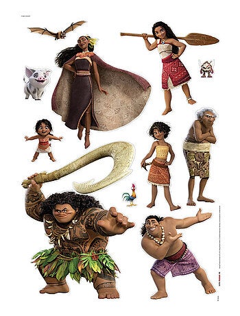 Sticker mural Vaiana et personnages de sa famille