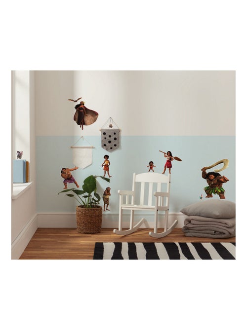 Sticker mural Vaiana et personnages de sa famille - Kiabi