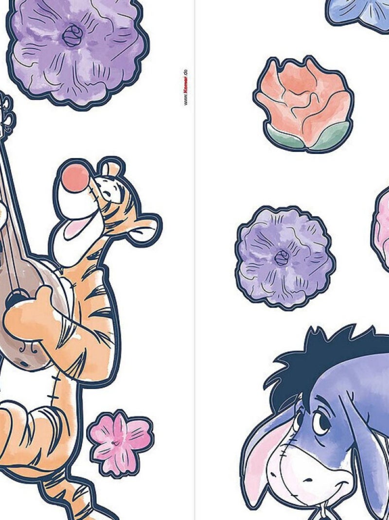 Sticker mural Winnie L'Ourson Joue De La Batterie  - 50x70 cm Multicolore - Kiabi