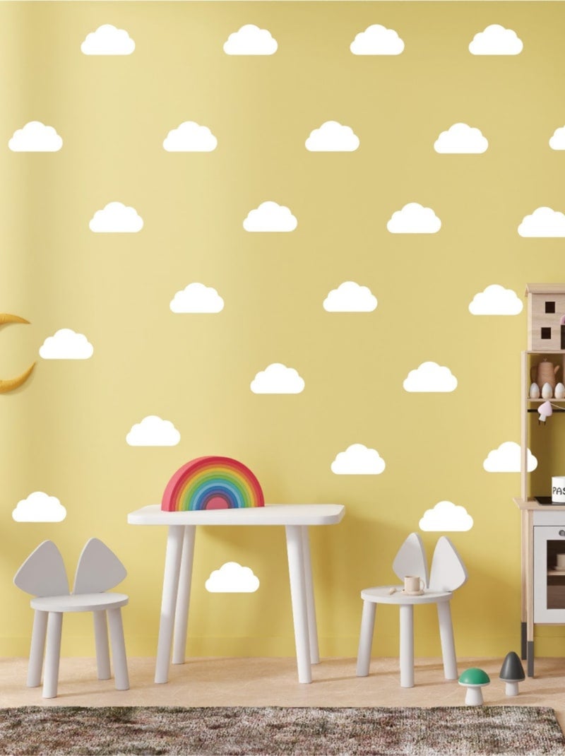 Sticker Nuages 55 Stickers Blanc Multicolore - Kiabi