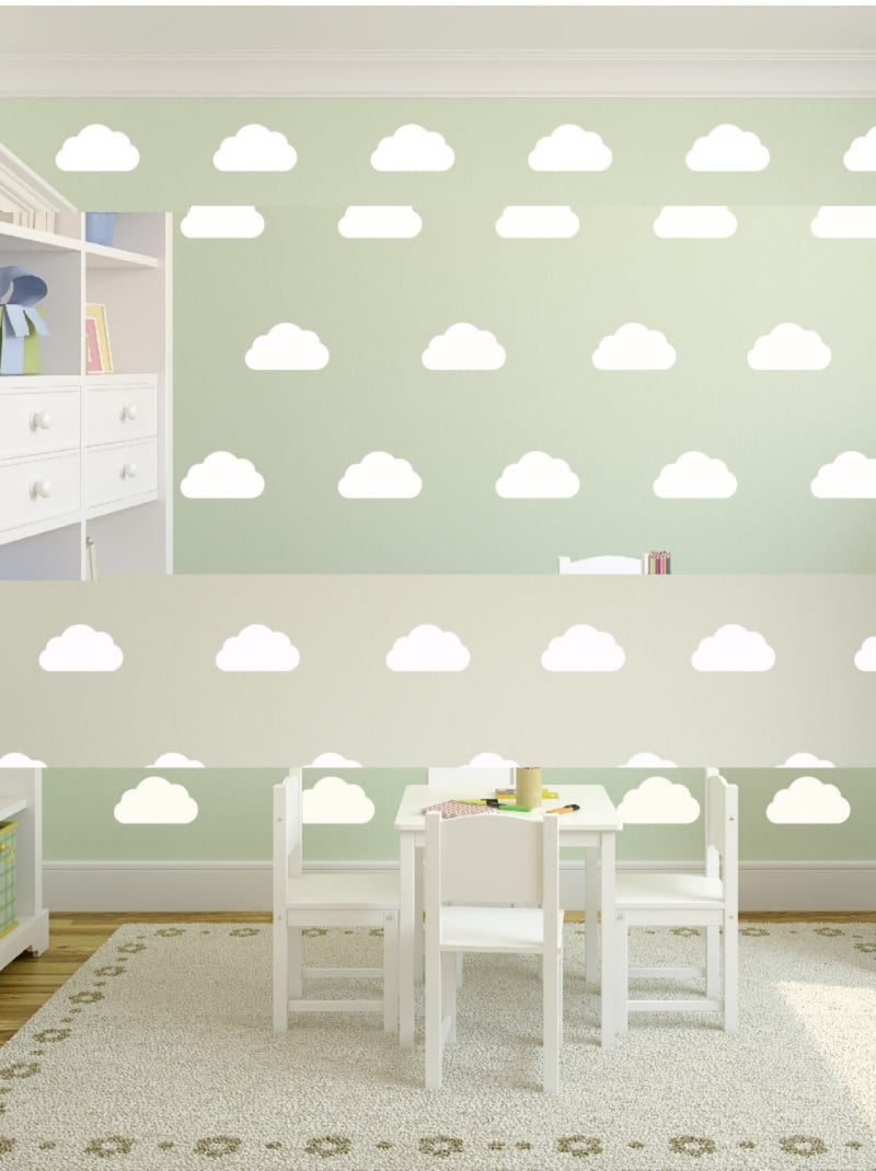 Sticker Nuages 55 Stickers Blanc Multicolore - Kiabi