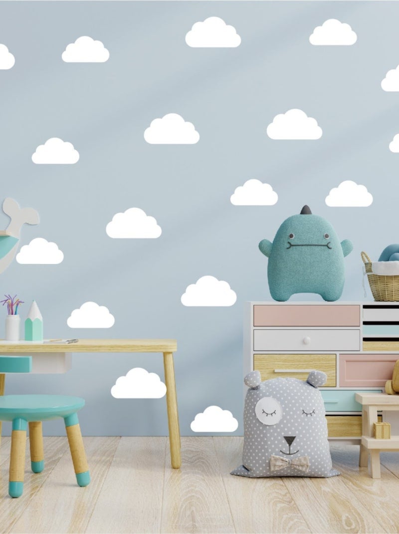 Sticker Nuages 55 Stickers Blanc Multicolore - Kiabi