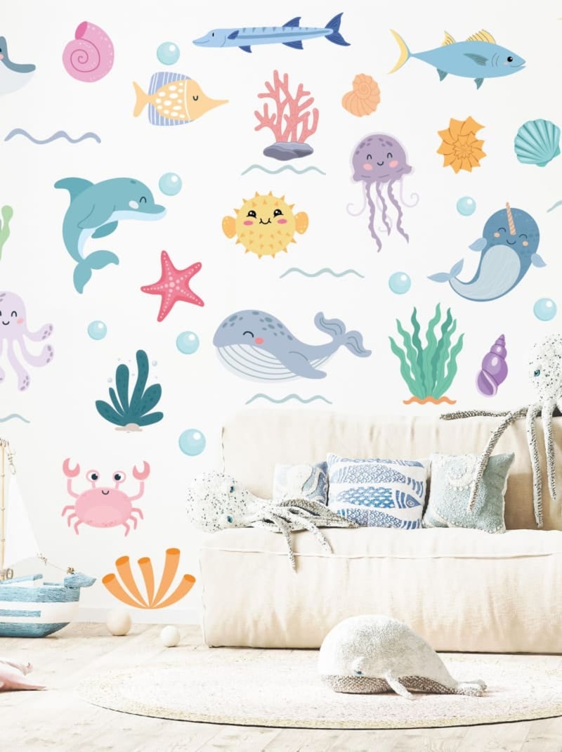 Sticker Océan 58 Stickers Blanc Multicolore - Kiabi