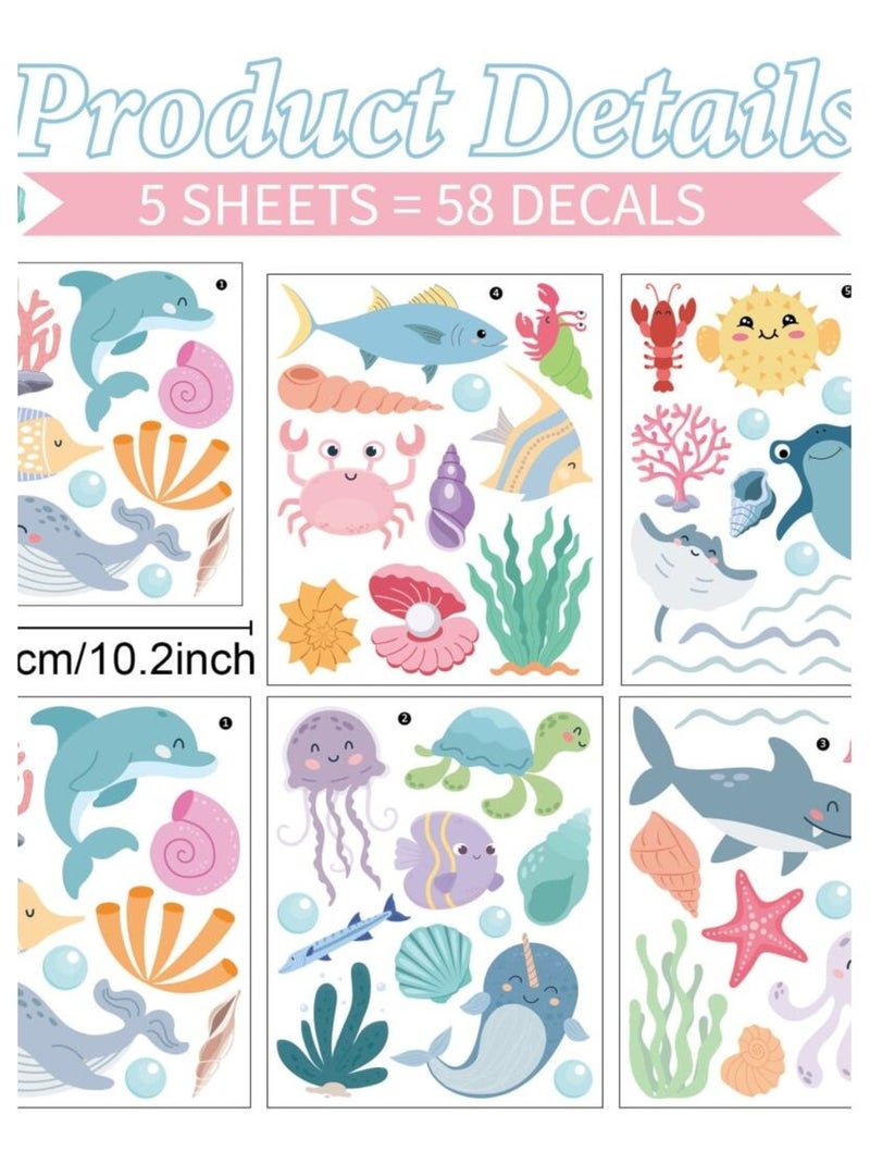 Sticker Océan 58 Stickers Blanc Multicolore - Kiabi