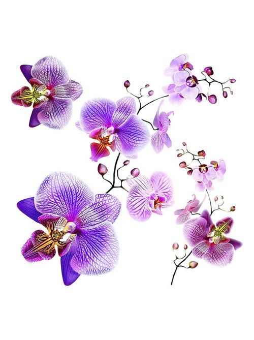 Sticker Orchids - 1 planche 30 x 30 cm - Kiabi