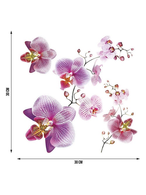 Sticker Orchids - 1 planche 30 x 30 cm - Kiabi