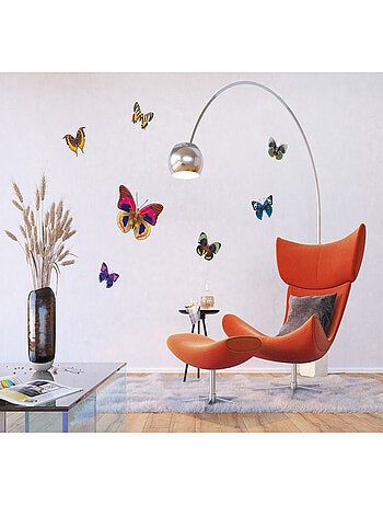 Sticker Papillons multicolore - 1 planche 30 x 30 cm
