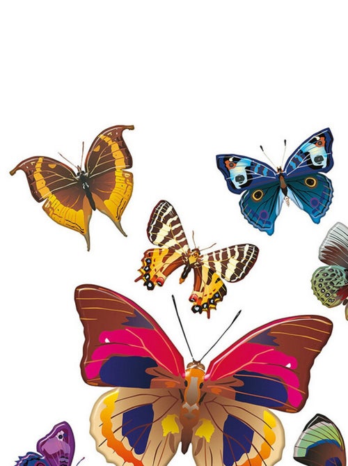 Sticker Papillons multicolore - 1 planche 30 x 30 cm - Kiabi