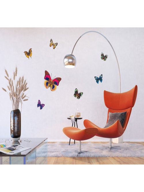 Sticker Papillons multicolore - 1 planche 30 x 30 cm - Kiabi