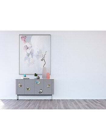 Sticker Papillons sur pierres de plage - 1 planche 30 x 30 cm