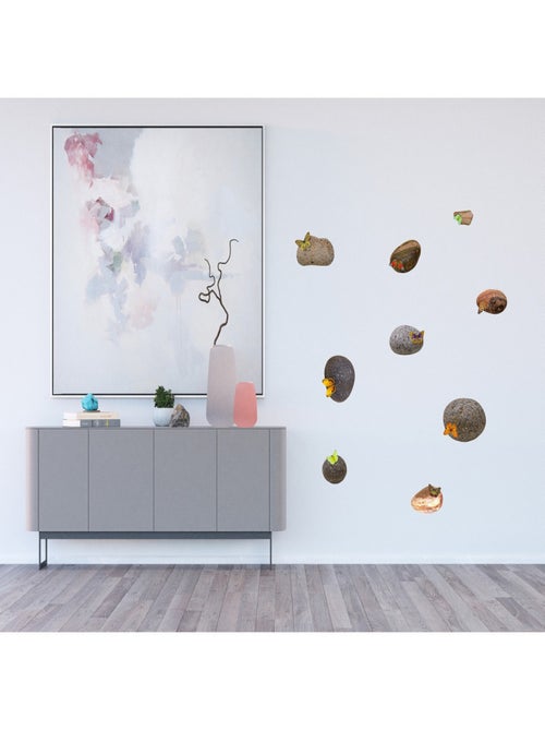 Sticker Papillons sur pierres de plage - 1 planche 42,5 x 65 cm - Kiabi
