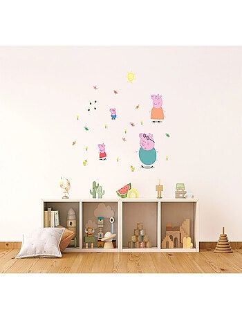 Sticker Peppa pig et sa famille - 1 planche 42,5 x 65 cm