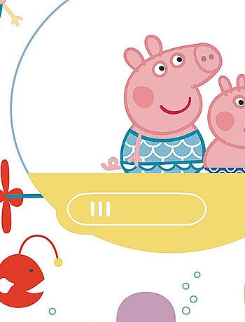 Sticker Peppa pig et sa famille dans l'eau - 1 planche 30 x 30 cm