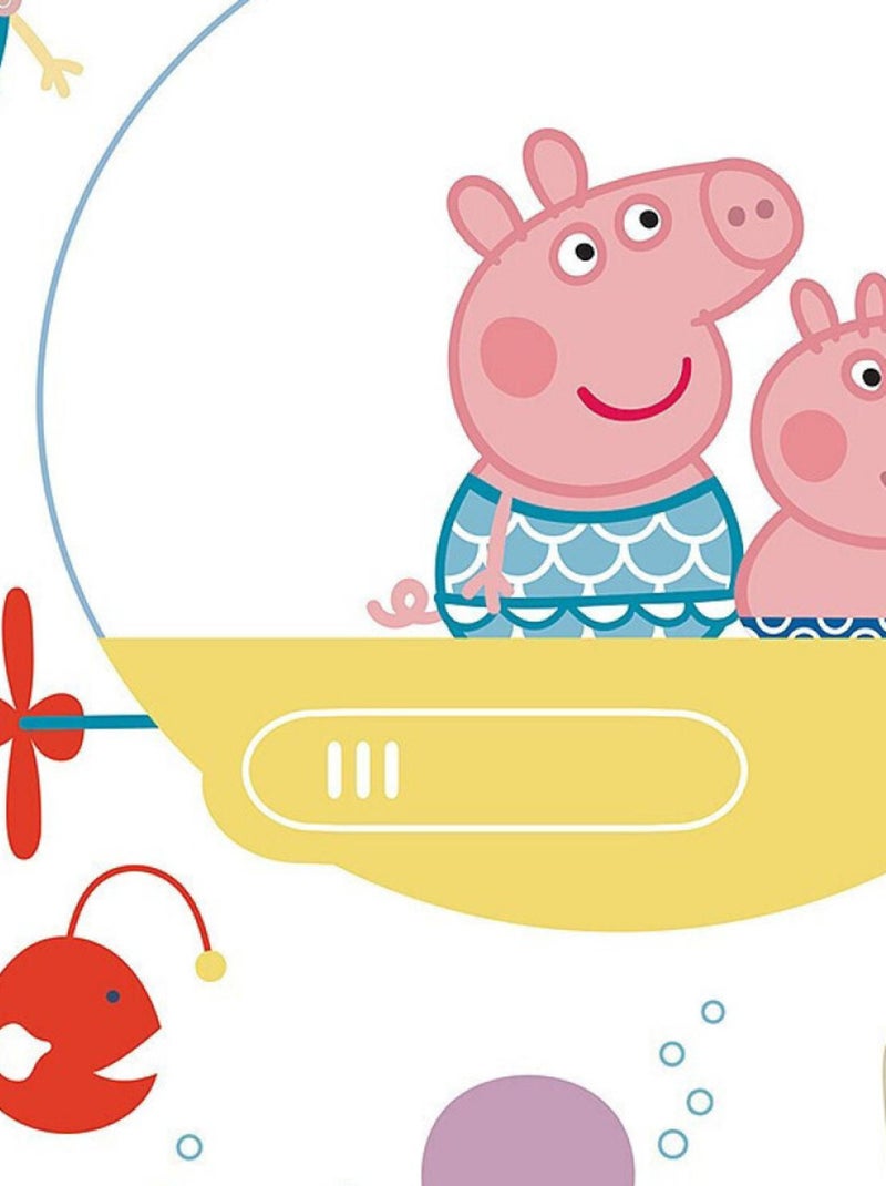 Sticker Peppa pig et sa famille dans l'eau - 1 planche 30 x 30 cm Multicolore - Kiabi
