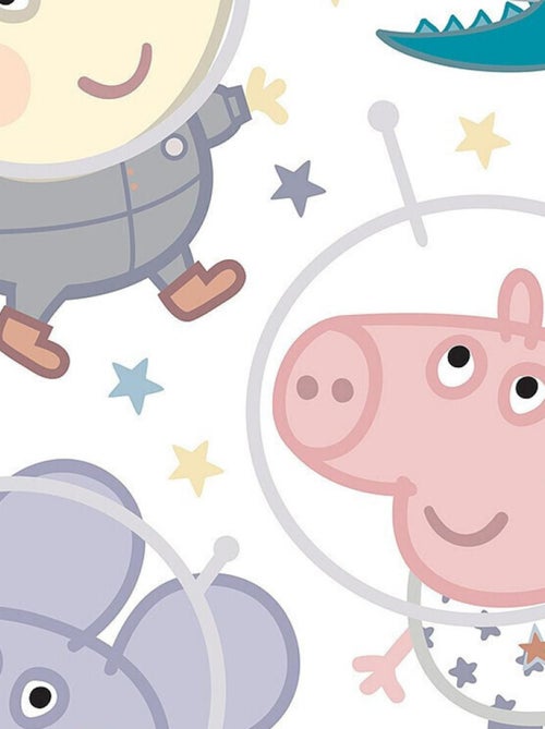 Sticker Peppa pig et sa famille dans l'espace - 1 planche 42,5 x 65 cm - Kiabi