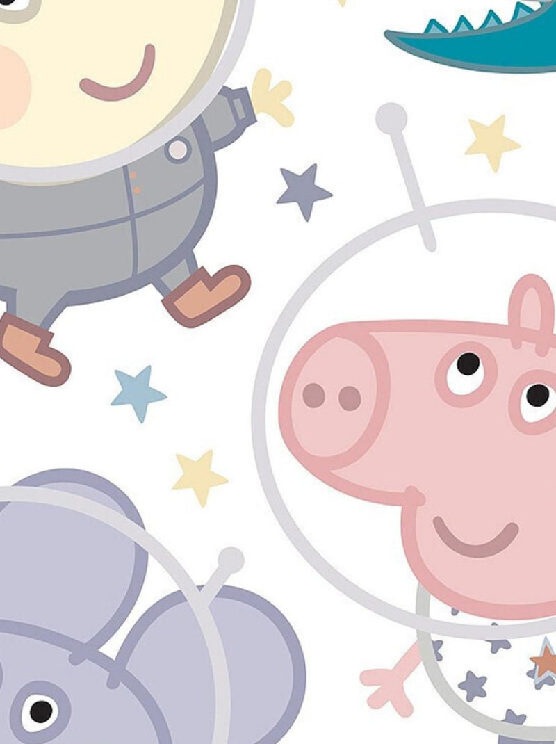 Sticker Peppa pig et sa famille dans l'espace - 1 planche 42,5 x 65 cm Multicolore - Kiabi