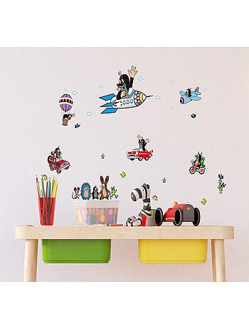 Sticker Petite taupe en fusée - 1 planche 30 x 30 cm