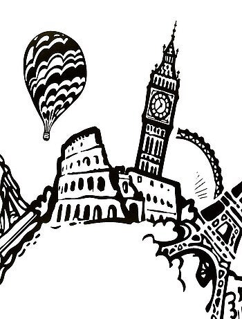 Sticker plat monde 60x60 cm