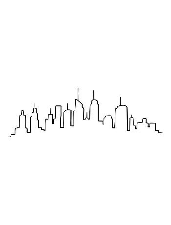 Sticker plat Skyline 50x70 cm