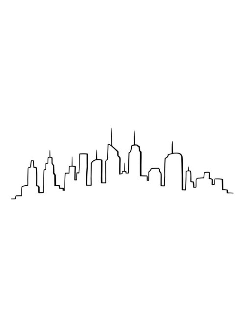 Sticker plat Skyline 50x70 cm - Kiabi