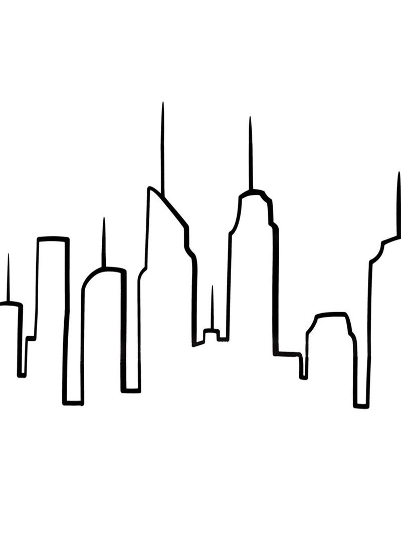 Sticker plat Skyline 50x70 cm Noir - Kiabi