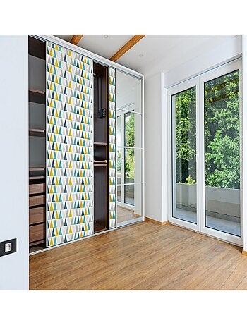 Sticker pour porte de dressing motif triangle HOME