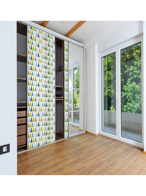 Sticker pour porte de dressing motif triangle HOME - Kiabi Sticker pour porte de dressing motif triangle HOME - Kiabi