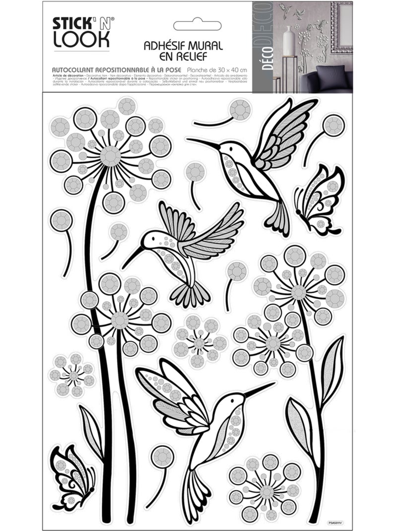 Sticker RELIEF Noir - Kiabi