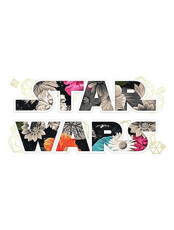 Sticker Repositionnable Star Wars Logo Star Wars avec fond fleurs 21,9CM X 92,7CM