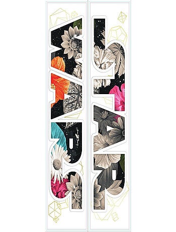 Sticker Repositionnable Star Wars Logo Star Wars avec fond fleurs 21,9CM X 92,7CM