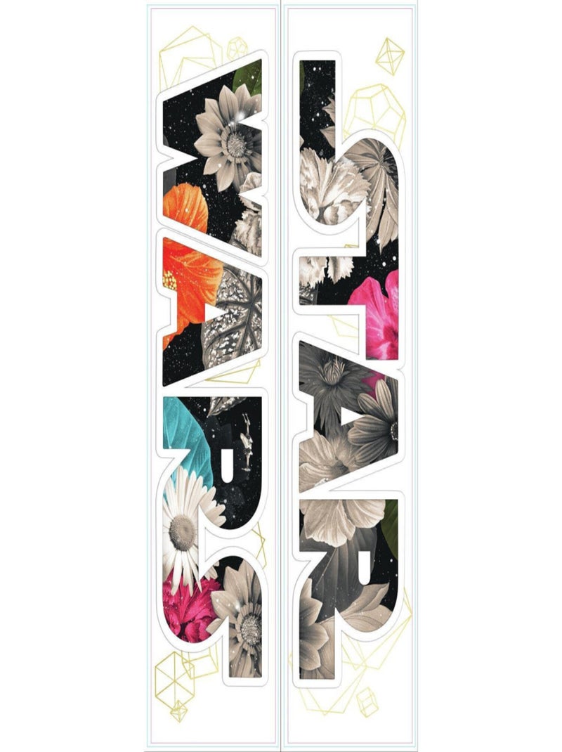 Sticker Repositionnable Star Wars Logo Star Wars avec fond fleurs 21,9CM X 92,7CM Multicolore - Kiabi