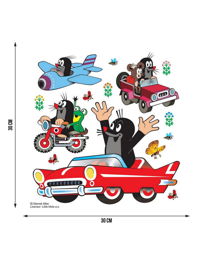 Sticker Taupe en voiture rouge - 1 planche 30 x 30 cm Multicolore - Kiabi