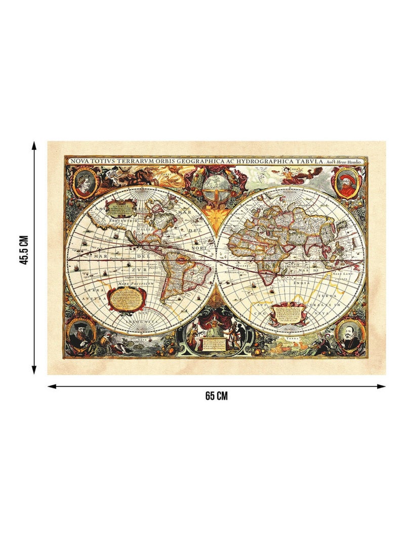 Sticker Vielles carte du monde - 1 planche 42,5 x 65 cm Multicolore - Kiabi