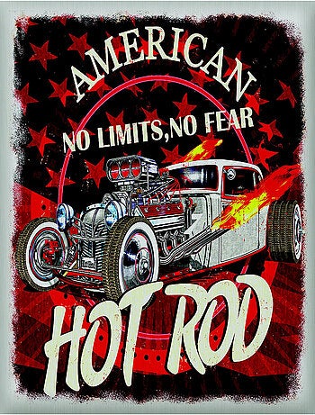 Sticker Vintage Voiture American Hot Rod « Dragster » - 1 planche 30 x 30 cm