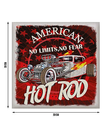 Sticker Vintage Voiture American Hot Rod « Dragster » - 1 planche 30 x 30 cm
