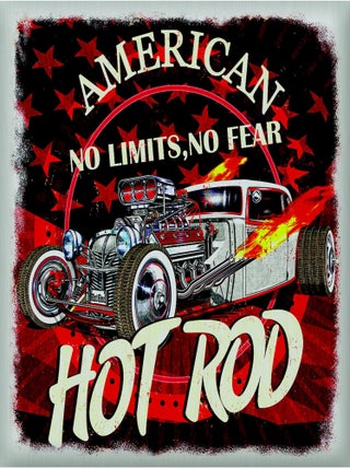 Sticker Vintage Voiture American Hot Rod « Dragster » - 1 planche 30 x 30 cm