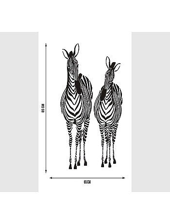 Stickers - 2 Zèbres - 1 planche 65x85 cm