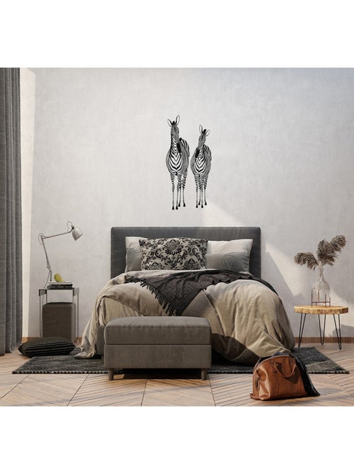 Stickers - 2 Zèbres - 1 planche 65x85 cm - Kiabi