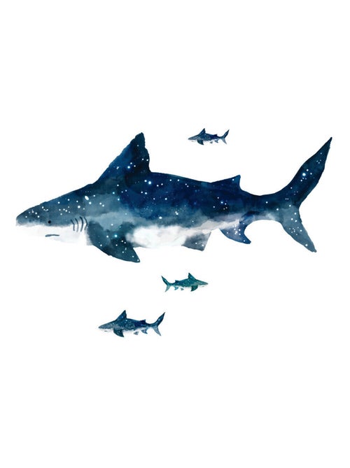 Stickers - 4 Requins - Hauteur 111 cm - Kiabi