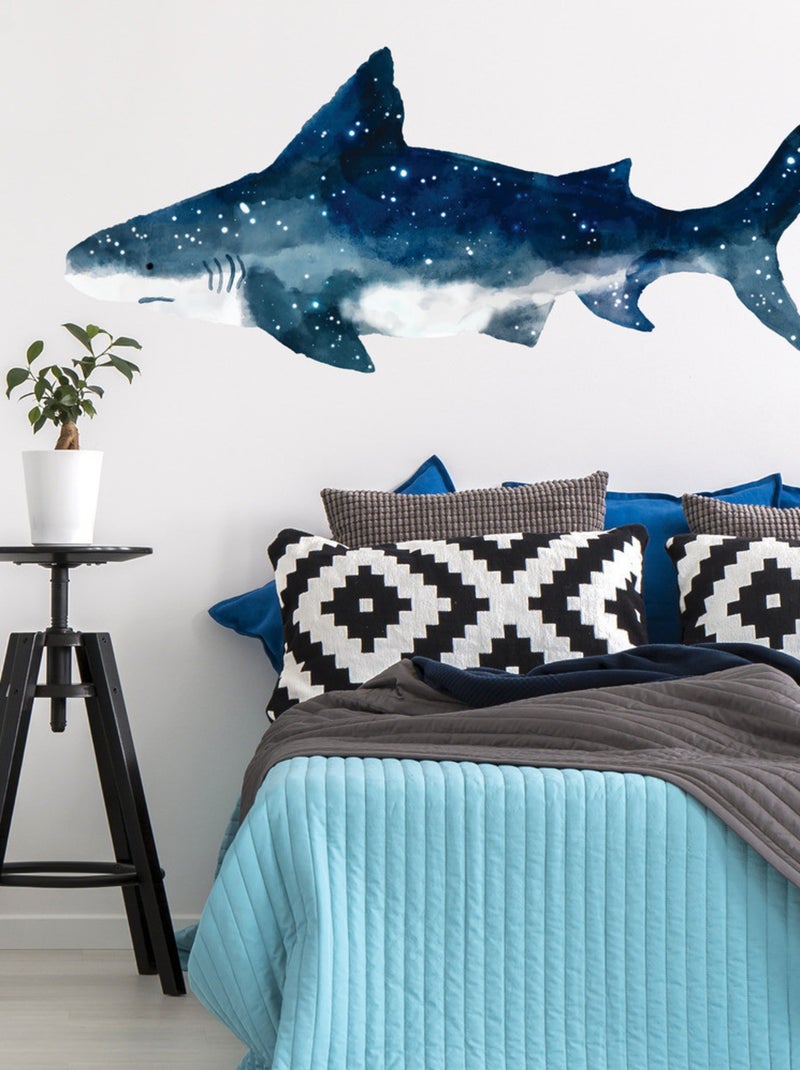 Stickers - 4 Requins - Hauteur 111 cm Bleu - Kiabi