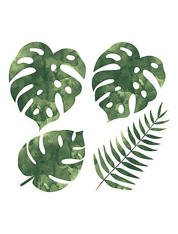 Stickers - 5 feuilles de palmier - hauteur 22,9 cm