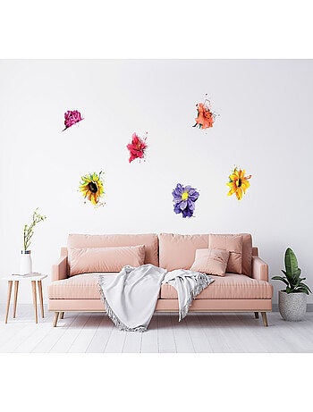 Stickers - 6 Fleurs - 1 planche 65 x 85 cm