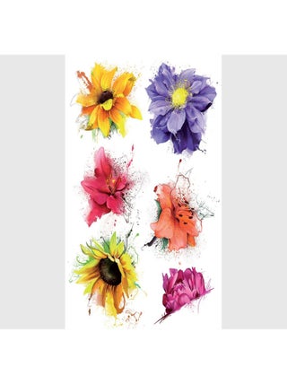 Stickers - 6 Fleurs - 1 planche 65 x 85 cm