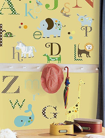 Stickers - Alphabet En Forme D'Animaux De La Forêt - Hauteur 45,7 cm