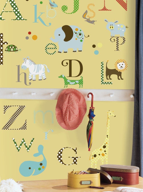 Stickers - Alphabet En Forme D'Animaux De La Forêt - Hauteur 45,7 cm - Kiabi