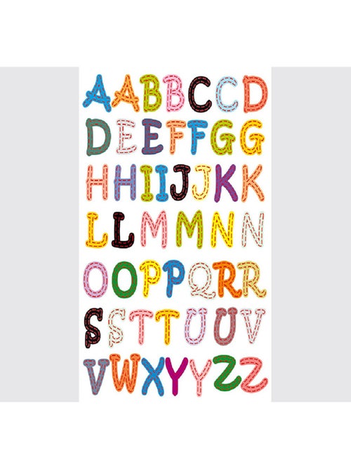 Stickers - Alphabet Lumineux - 1 planche 65 x 85 cm - Kiabi