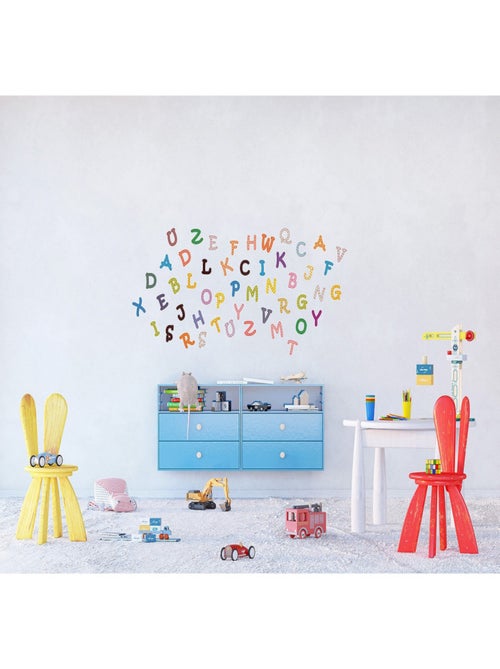 Stickers - Alphabet Lumineux - 1 planche 65 x 85 cm - Kiabi