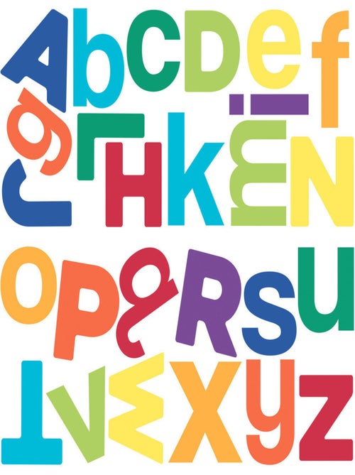Stickers - Alphabet Multicolore - Hauteur 92.71 cm - Kiabi